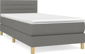 vidaXL sötétszürke szövet rugós ágy matraccal 80 x 200 cm