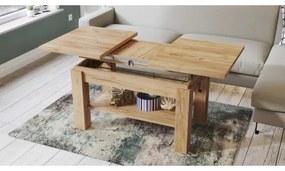 Bővíthető ADONIS konferencia/étkezőasztal craft tölgy polccal