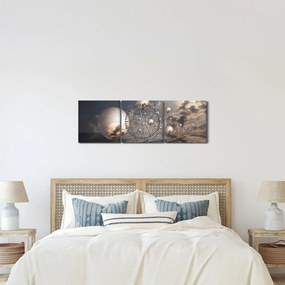 Abszrakt kép - gömb (órával) (90x30 cm)