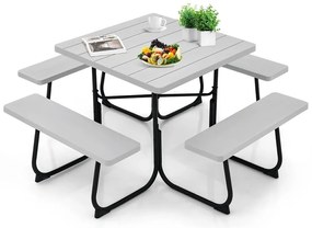 4 személyes piknik asztal napernyőtartóval