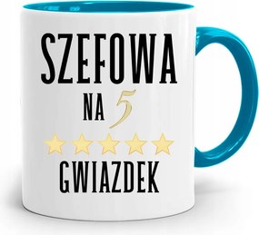 Kék Bögre Főnöknek Ötcsillagos Ajándék fényképes nyomattal