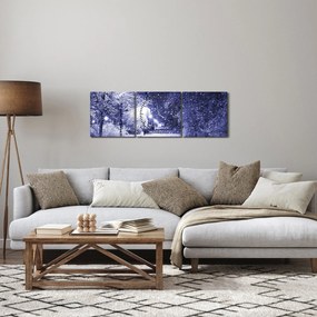 Kép - varázslatos téli éjszaka (órával) (90x30 cm)
