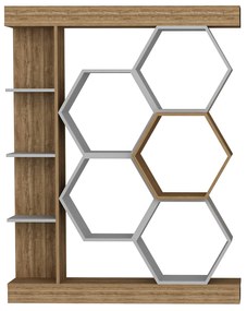 könyvespolc Sueno - White, Walnut