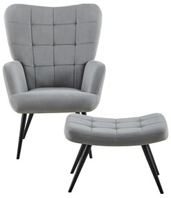 Fotel lábtartóval Halago (szürke + fekete) . 1116357
