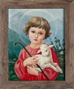 Vászonkép 30x25 Jézus Krisztus Isten Báránya Tölgy Keret