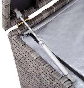 szürke polyrattan kerti tárolóláda 100 x 50 x 50 cm