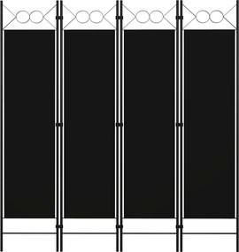 vidaXL fekete 4 paneles paraván 160 x 180 cm