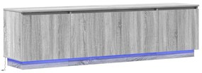 TV szekrény LED Szürke Sonoma 180x38x49 cm Szerelt fa