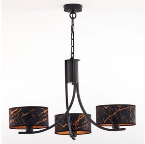 Jupiter 2106- láncon függő csillár ARTHUR 3xE27/15W/230V fekete/narancssárga/márvány dekor