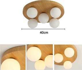 Brilagi - Mennyezeti lámpa LUND WOOD 5xG9/9W/230V átm. 40 cm kaucsukfa