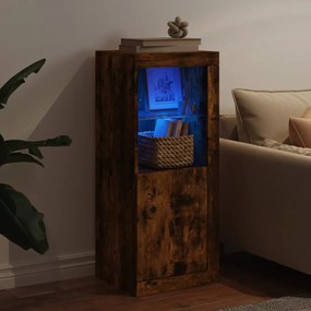 füstös tölgy színű tálalószekrény LED-ekkel 41 x 37 x 100 cm