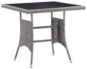 szürke polyrattan kerti asztal 80 x 80 x 74 cm