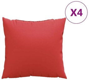 4 db piros szövet kanapépárna 50 x 50 cm