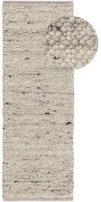 Finn Elefántcsont szürke gyapjú szőnyeg 70x200 cm