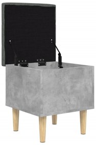 betonszürke szerelt fa tárolópad 42x42x46 cm