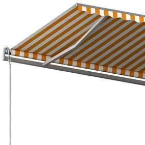 sárga-fehér automata napellenző póznákkal 6 x 3,5 m