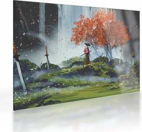Üveg kép - A kardok kertjének illusztrációja (70x50 cm)