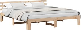 vidaXL Ágykeret fejtámlával Természetes 180 x 200 cm Tömör fenyőfa