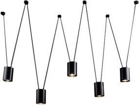 Shilo 9023 - Csillár zsinóron VIWIN 5xGU10/15W/230V pók fekete