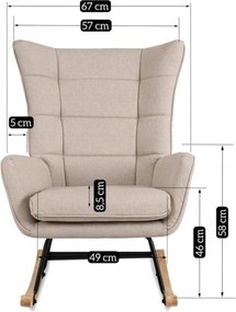 Hintafotel bézs szövet/diófa hatás – JACKSON