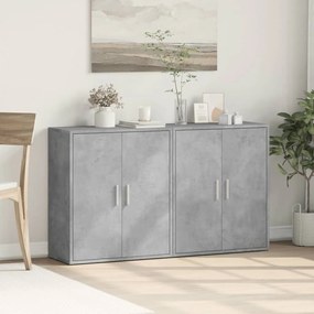 2 db betonszürke szerelt fa tálalószekrény 60 x 31 x 70 cm