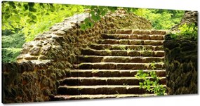 Vászonkép 120x60 Lépcsők az erdőbe Kő