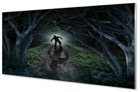 Akrilkép Sötét erdő fa forma 125x50 cm