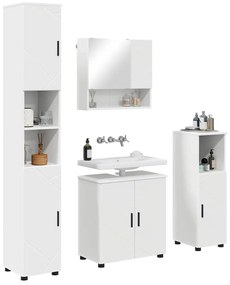 Fürdőszoba bútor szett 4 pcs Fehér 61 x 35 x 64 cm Faanyag