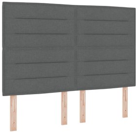 Box Spring Ágy Matrac Sötétszürke 140x200 cm Szövet
