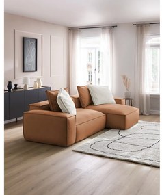 Barna bőrutánzat sarokkanapé (variálható) Boheme – Bobochic Paris