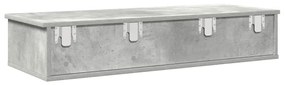 betonszürke szerelt fa falipolc fiókokkal 100 x 37,5 x 19 cm