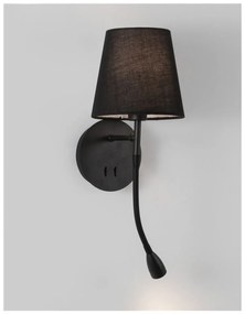 Nova Luce NIA fali lámpa, olvasókarral, fekete, E14 foglalattal, max. 31x5W, 180 lm, 9182372