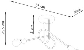 Sollux SL.1471 - Felületre szerelhető csillár LOOP 2xE27/15W/230V fehér
