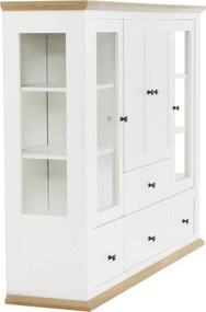 Vitrin MZ6, fehér/grand tölgy, LEON