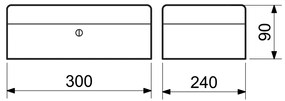 TS.015.EUR.FIX acél euró pénztár fekete, 9,5 x 31 x 25,5 cm