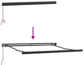 Manuális Behúzható Napellenző Többszínű csík 300x250 cm