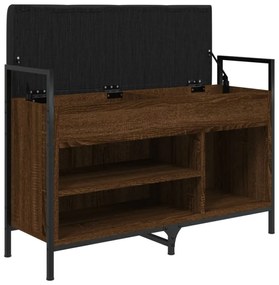 barna tölgy színű szerelt fa cipőtároló pad 85,5 x 32 x 57,5 cm