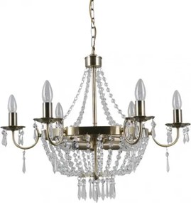 ITALUX PND-30138-6-3B CORTINA Kristály Csillár Antik Bronz E14 IP20