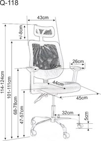 Fekete irodai szék FLEXISEAT Q-118RC