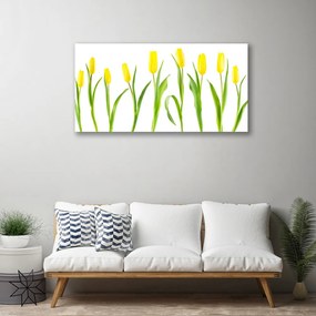 Vászonkép Tulipán sárga virágok 125x50 cm