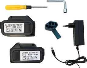 Akkus 8"-os kézi mini fűrész NAKIDA HT-6602-2 olajkenéssel + 2x akkumulátor + 2x lánc + koffer