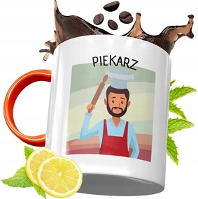 Narancssárga Bögre Péknek Ajándék fényképes nyomtatással