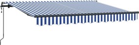 vidaXL Behúzható napellenző Kék 250 x 200 cm szövet