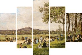 Kép - French 19th Century, Race Course at Longchamps, reprodukciók (150x105 cm)