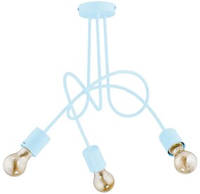 Gyermek felületre szerelhető csillár TANGO 3xE27/60W/230V kék