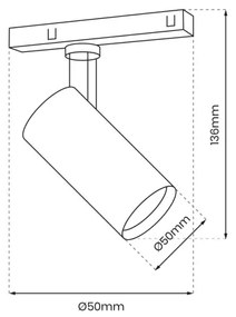 LED Spotlámpa sínrendszerhez MAGNETIC TRACK LED/10W/48V 3000K fekete