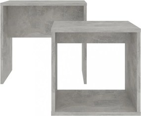 betonszürke szerelt fa dohányzóasztal szett 48 x 30 x 45 cm