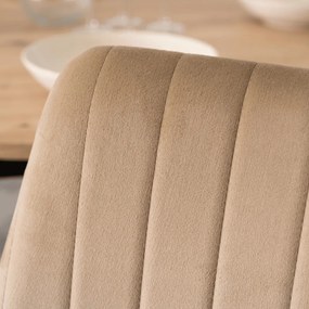 Étkezőszék bézs bársony kárpittal – BARI