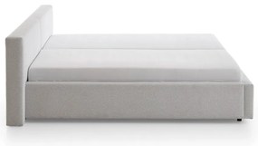 Világosszürke kárpitozott franciaágy ágyrács nélkül 140x200 cm Cube – Meise Möbel