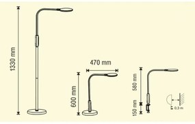 LED Dimmelhető lámpa 3in1 LED/12W/230V fekete CRI 90 + távirányítás